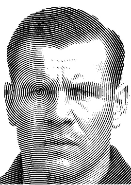 Portrait Lev Yashin in Circular Line Art