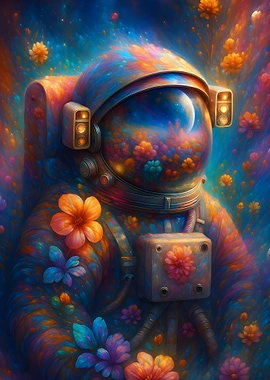 Floral Astronaut in Space