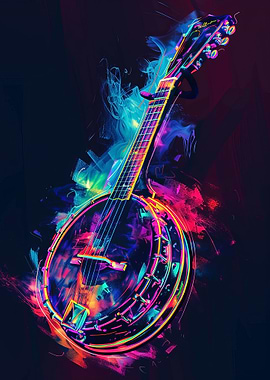 Colorful Banjo Art