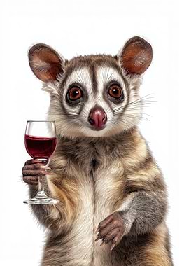 Ringtail with Wine Glass