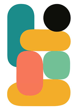 Abstract Geometric Shapes Composition