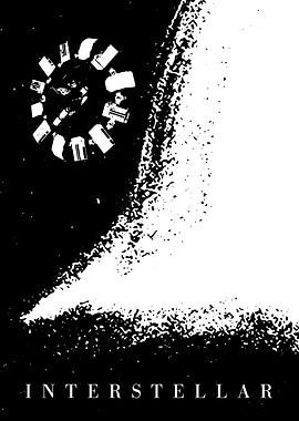 Interstellar Movie Poster Black and White