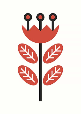Minimalist Red Flower