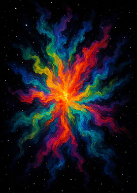 Colorful Nebula Explosion in Space