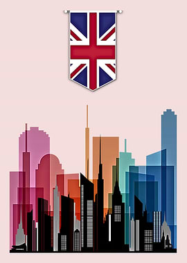 United Kingdom Skyline Silhouette