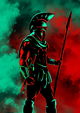 Spartan Warrior with Spear Digital Art