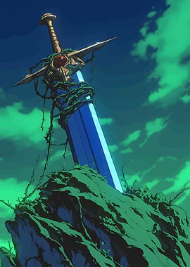 Sword in Stone Fantasy Illustration