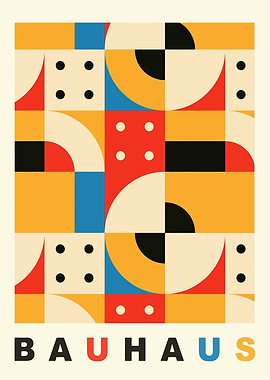Bauhaus Geometric Abstract Art Poster