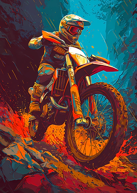 Motocross Rider in Mars