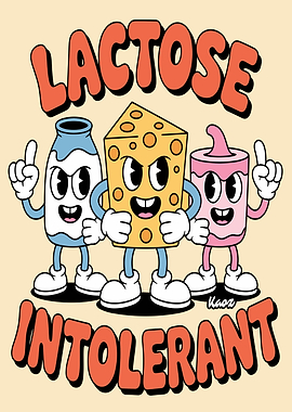 Lactose Intolerant Cartoon Food Characters