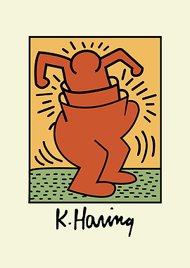Keith Haring Figure in Vase