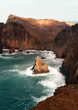 Coastal Cliffs and Turquoise Sea