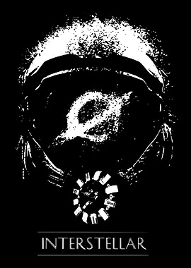 Interstellar Movie Poster Black and White