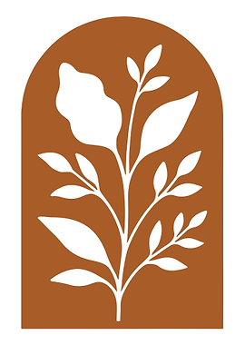 Minimalist Floral Illustration in Brown Arch