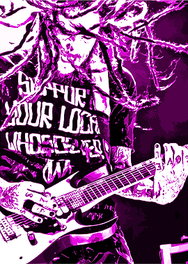 Guitarist in Purple Hues