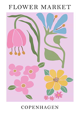 Flower Market Copenhagen Art Print