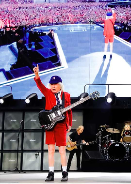 AC/DC performing live on stage