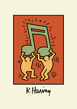 Keith Haring Music Note Graphic