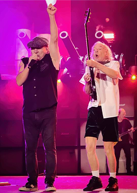 AC/DC performing live on stage