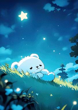 Bear Starry Night Sky