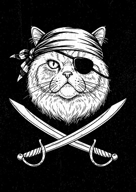 Pirate Cat with Swords