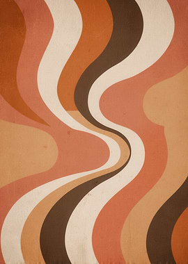 Retro Swirl Pattern in Earth Tones