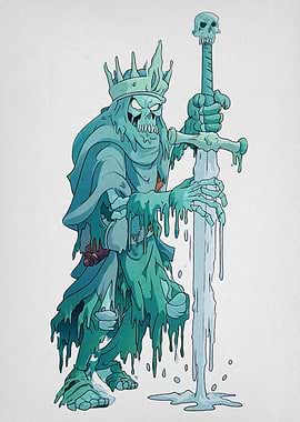 Cartoon Undead King with Sword