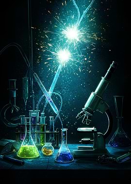 Laboratory Science Experiment with Microscope