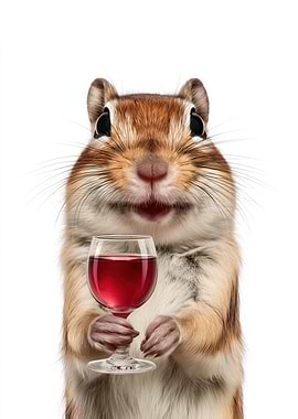 Gerbil with Wine Glass