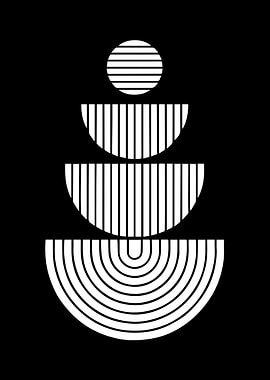 Minimalist Black and White Geometric Composition
