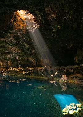 Cave Pool with Sunbeam