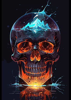 Skull with Water and Fire