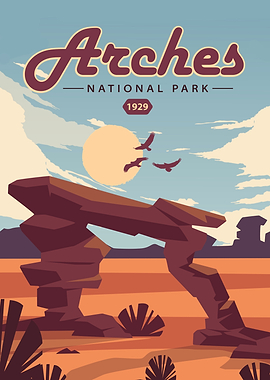 Arches National Park Vintage Travel Poster