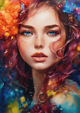 Floral Portrait of a Woman