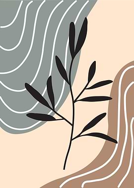 Abstract Floral Art with Neutral Tones