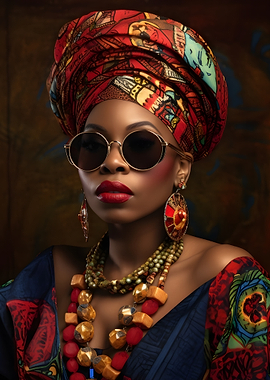 Elegant Woman with Turban and Jewelry