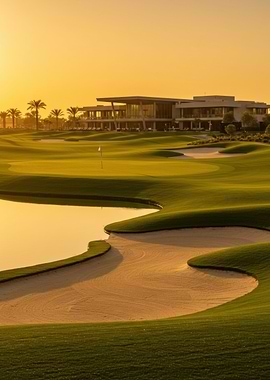 Golf Course at Sunset