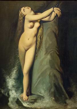 Andromeda chained to the rock painting