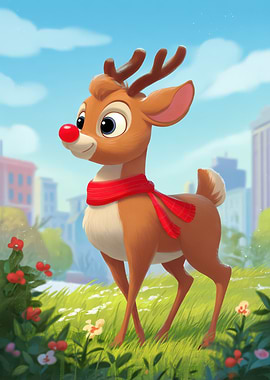 Rudolph the Red-Nosed Reindeer Illustration