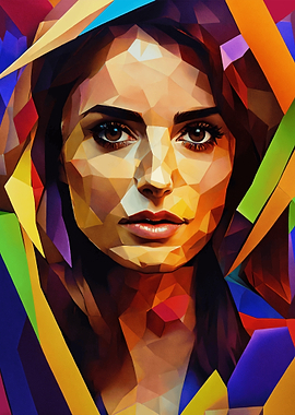 Colorful Geometric Portrait of a Woman