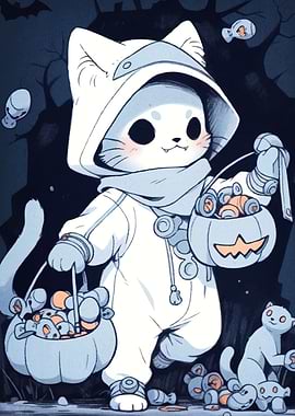 Halloween Cat Trick-or-Treating