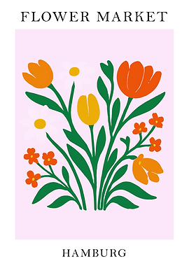 Flower Market Hamburg Art Print