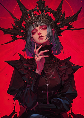 Gothic Queen with Crown and Cross