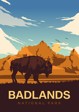 Badlands National Park Travel Poster