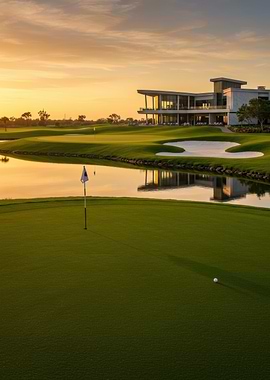 Golf Course at Sunset