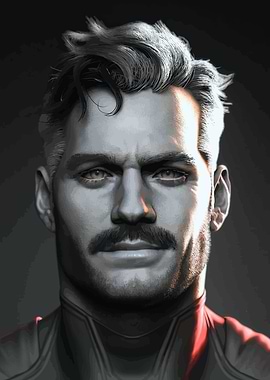 Man with Mustache Portrait