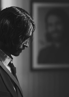 Monochrome portrait of a man in suit