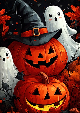 Halloween Pumpkins Ghosts