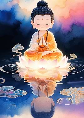 Meditating Buddha Lotus Flower