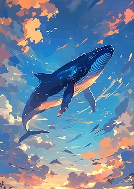 Whale in the Sky Illustration